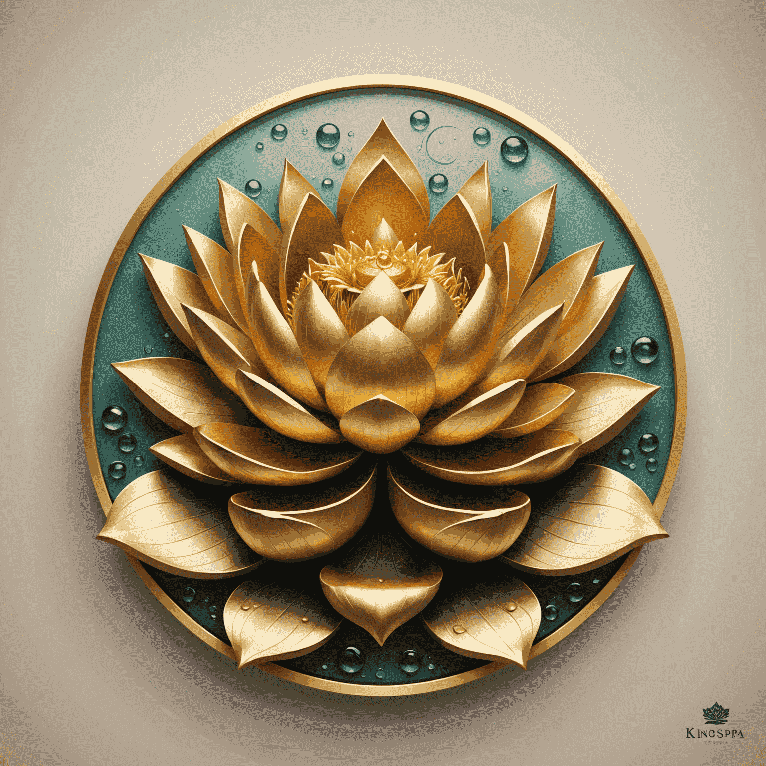 KingSpa logo featuring a crown and lotus flower, symbolizing luxury and relaxation