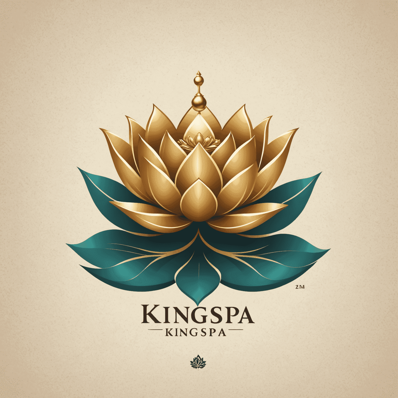 KingSpa logo featuring a crown and lotus flower, symbolizing luxury and relaxation